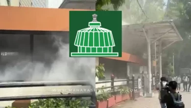 विधानभवनात अचानक आग लागल्याने खळबळ; मोठा अनर्थ टळला A minor fire broke out at the entry gate of mumbai vidhan bhavan due to a short circuit. No injuries reported. Assembly speaker rahul narwekar reviewed the situation.