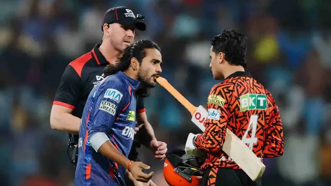 Digvesh Rathi from LSG suspended for one IPL 2025 match after repeated Code of Conduct breaches. Abhishek Sharma fined 25% of his match fees.