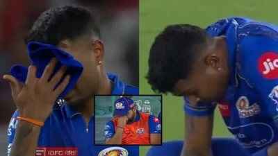 Pbks vs mi: captain hardik bursts into tears after defeat, cries on the field! Rohit is also disappointed
