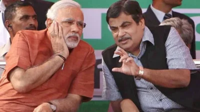Nitin gadkari , narendra modi ,navi mumbai airport