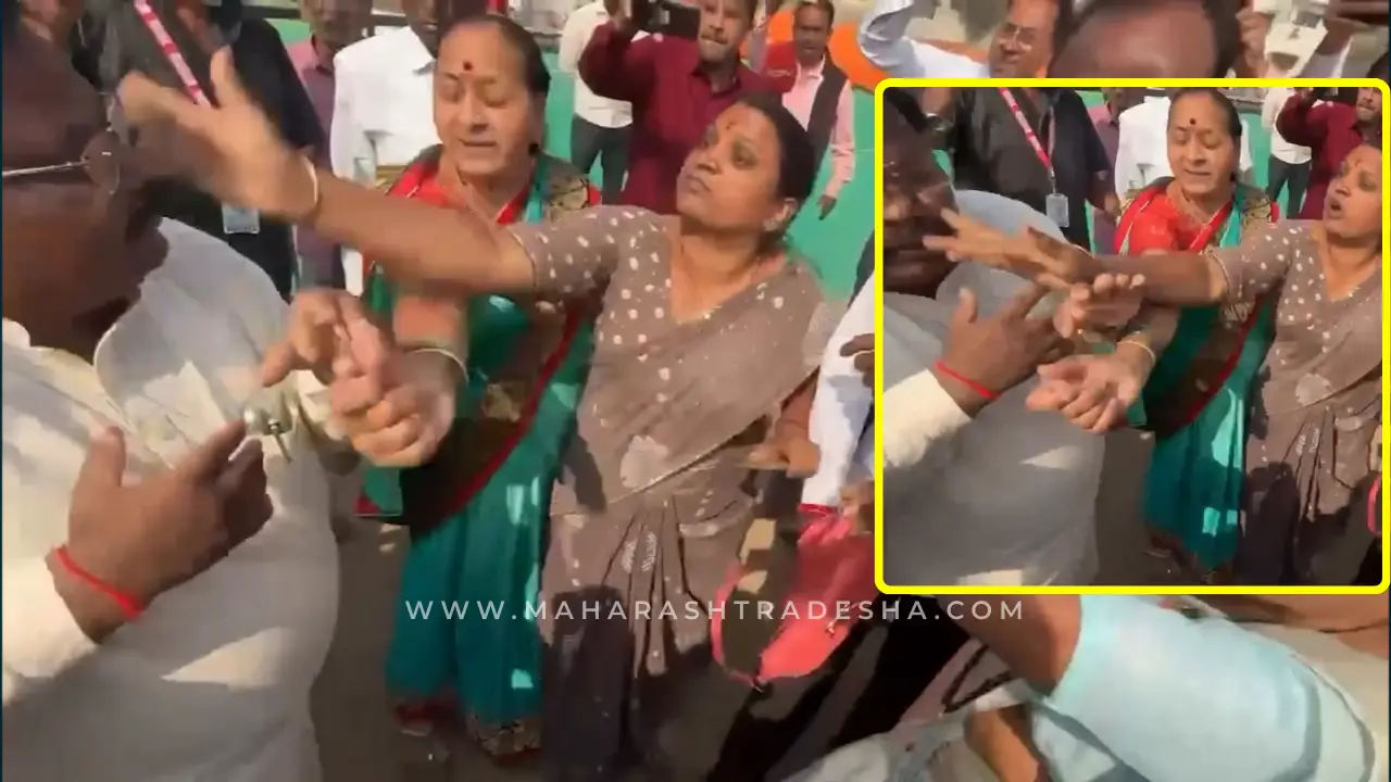 BJP Woman Worker Slaps Leader in Sambhajinagar: Bhagwat Karad Video