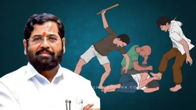 प्रचाराला विरोध केला म्हणून थेट राडा; एकनाथ शिंदे गटाच्या कार्यकर्त्यांनी दोघांना तुडवलं Shocking incident in dahisar as shiv sena (eknath shinde faction) workers brutally beat two people with party flags for opposing home campaigning; fir registered.