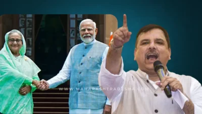 Aap leader sanjay singh questions bjp's double standards, comparing attacks on srk with pm modi sheltering sheikh hasina and adani supplying power to bangladesh.