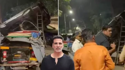 'खिलाडी'च्या ताफ्यात थरार! मर्सिडीजने रिक्षाला उडवलं, अक्षय गाडीतून उतरला अन्... Akshay kumar car accident : जुहूमध्ये भीषण अपघात, मर्सिडीजने रिक्षा चेपली