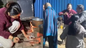 Prajakta mali viral video: चुलीवरचं जेवण अन् डान्स!