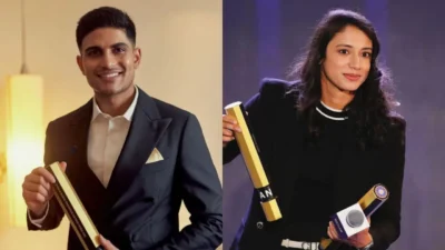 Bcci naman awards shubman gill smriti mandhana best cricketer trophy