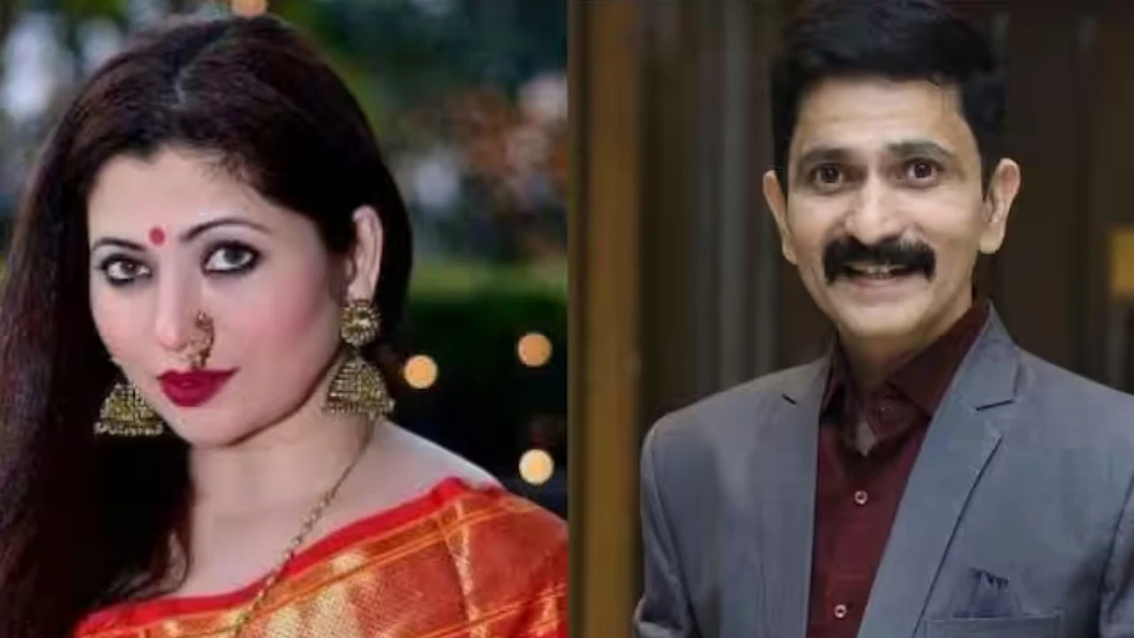 Dipali Sayyad Movie actress and Sushant Shelar speaking to media