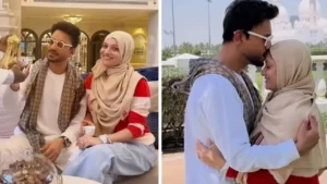 Ankita lokhande trolled wearing hijab with husband vicky jain at abu dhabi mosque