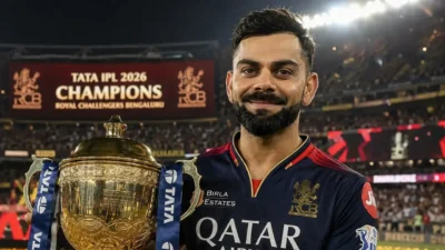 Rcb champions ipl 2026 virat kohli celebrating final match victory