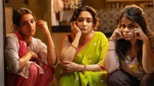 Maa bahen netflix movie - madhuri dixit and tripti dimri in a dark comedy thriller scene