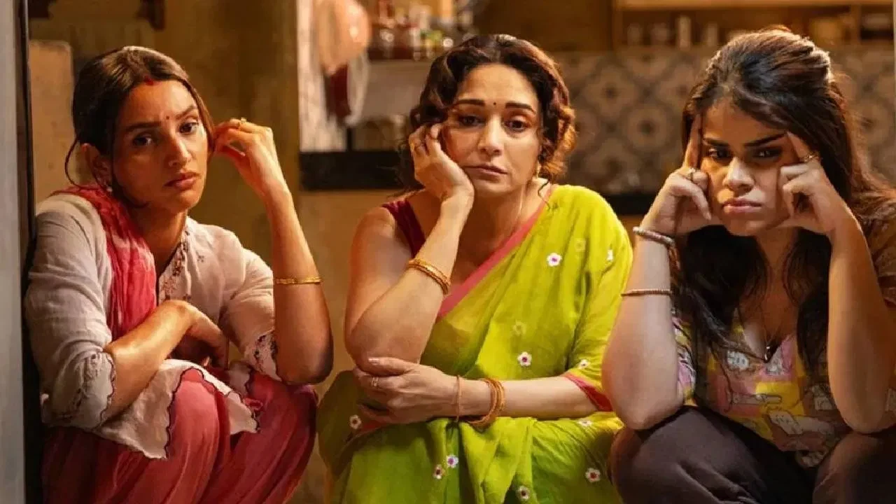 Maa Bahen Netflix movie - Madhuri Dixit and Tripti Dimri in a dark comedy thriller scene