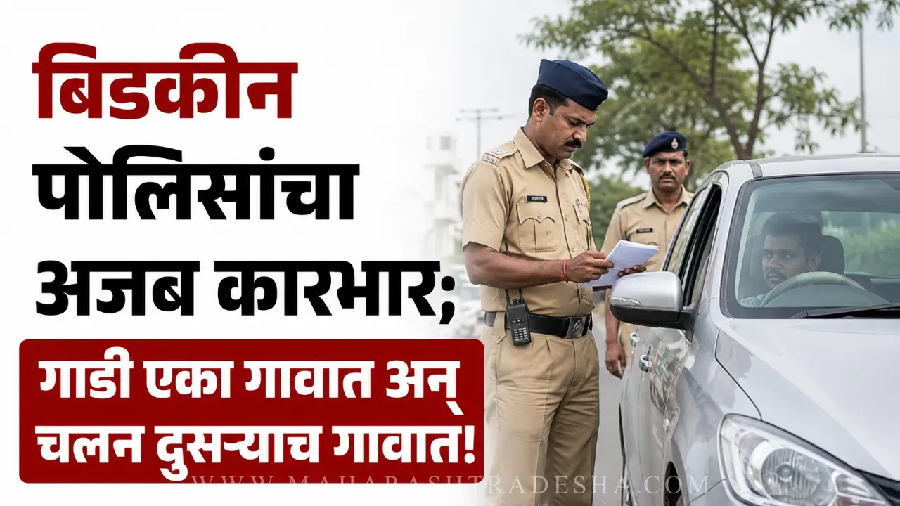 Maharashtra police strict rules on e challan and private mobile action bidkin