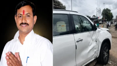 भाजप आमदार नारायण कुचे यांच्या गाडीचा भीषण अपघात; गाडीत नसल्याने थोडक्यात बचावले Narayan kuche