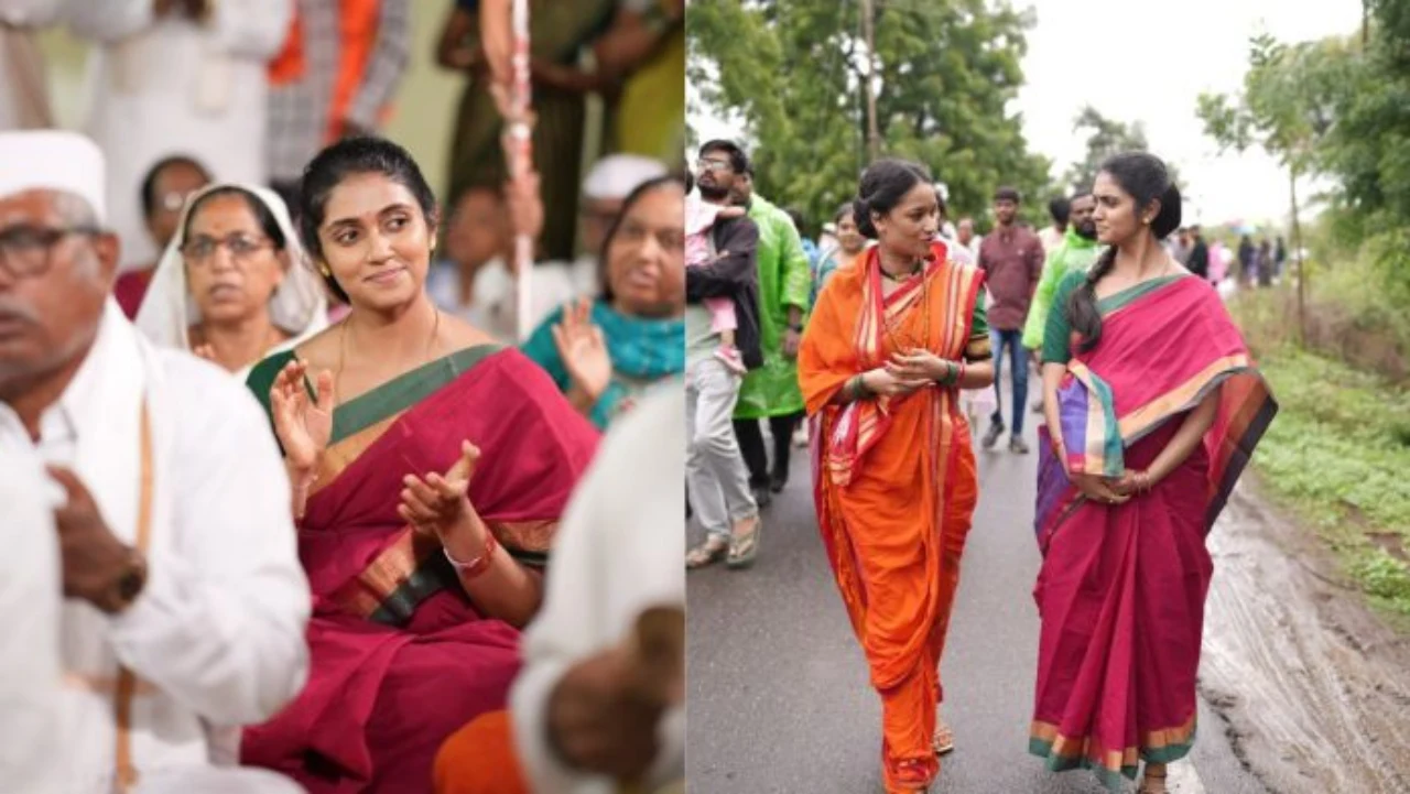 Rinku Rajguru Baap Vithuraya look from new Marathi album song.