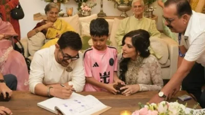 आमिरला हिंदू मुलीच का आवडतात? पुतळा जाळत बजरंग दलाचा मोठा आरोप, नेमकं काय घडलं? Aamir khan third marriage with gauri spratt bajrang dal protest in bihar