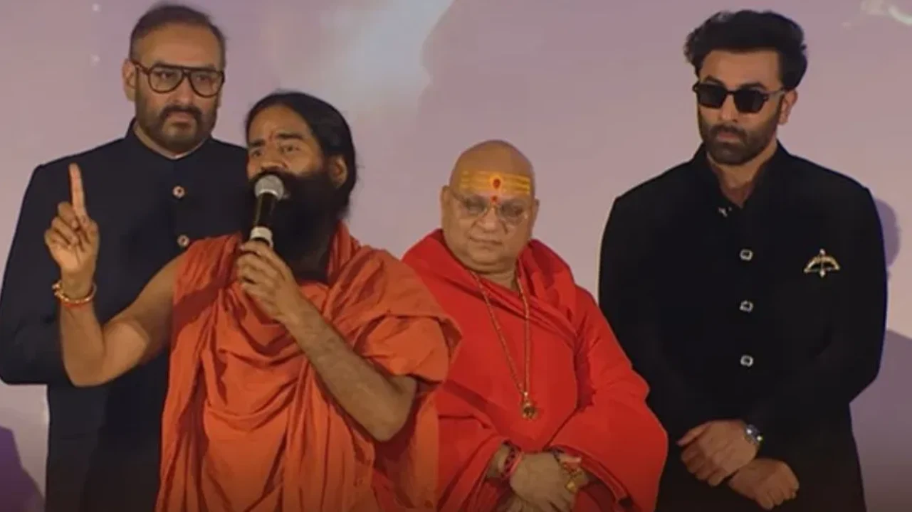 Ramayan Movie Trailer launch Baba Ramdev reaction with Ranbir Kapoor and Yash