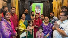 Prajakta Mali taking darshan of Goddess Tulja Bhavani inside temple