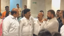 Sachin Ahir with Shinde Sena leaders in Mumbai meeting