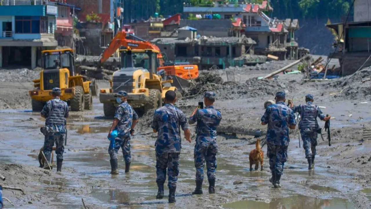 Nepal flood devastation and rescue operation