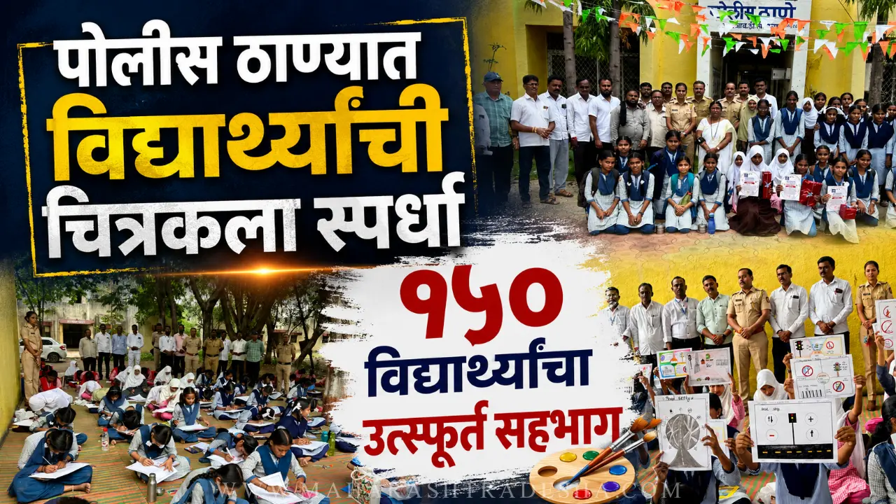 Paithan MIDC Police Station drawing competition for school students