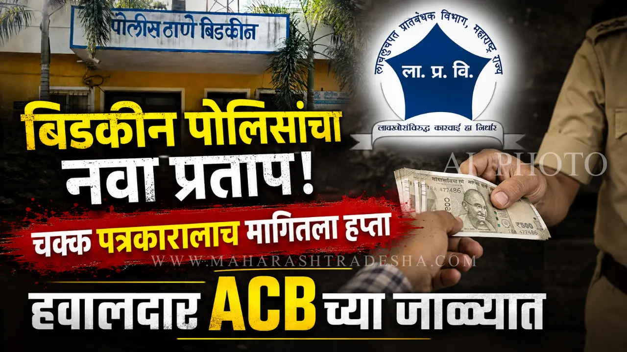 Bidkin Police ACB Bribe Trap caught constable Bharat Chavan by Jalna ACB