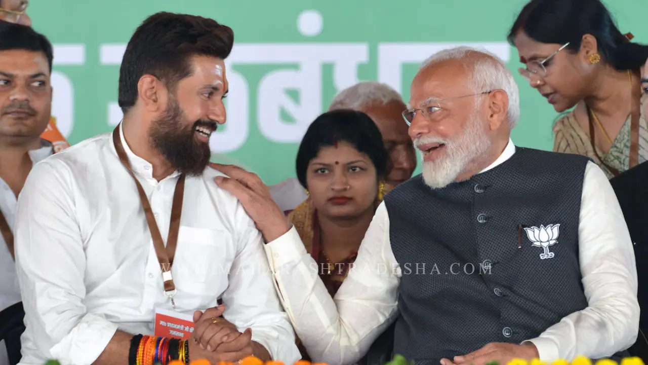 Union Minister Chirag Paswan speaking to the media about the Election Commission.