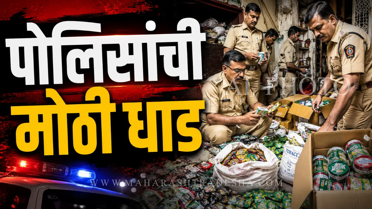 Gutkha Raid Sambhajinagar Police seized illegal tobacco products from a house.