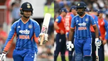 Sanju Samson and Vaibhav Sooryavanshi batting together for team India in a T20 match