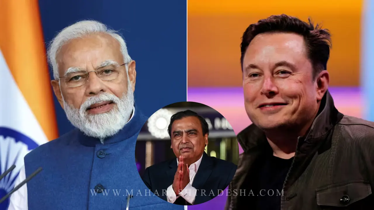 Elon Musk and Mukesh Ambani regarding Starlink India satellite internet dispute.
