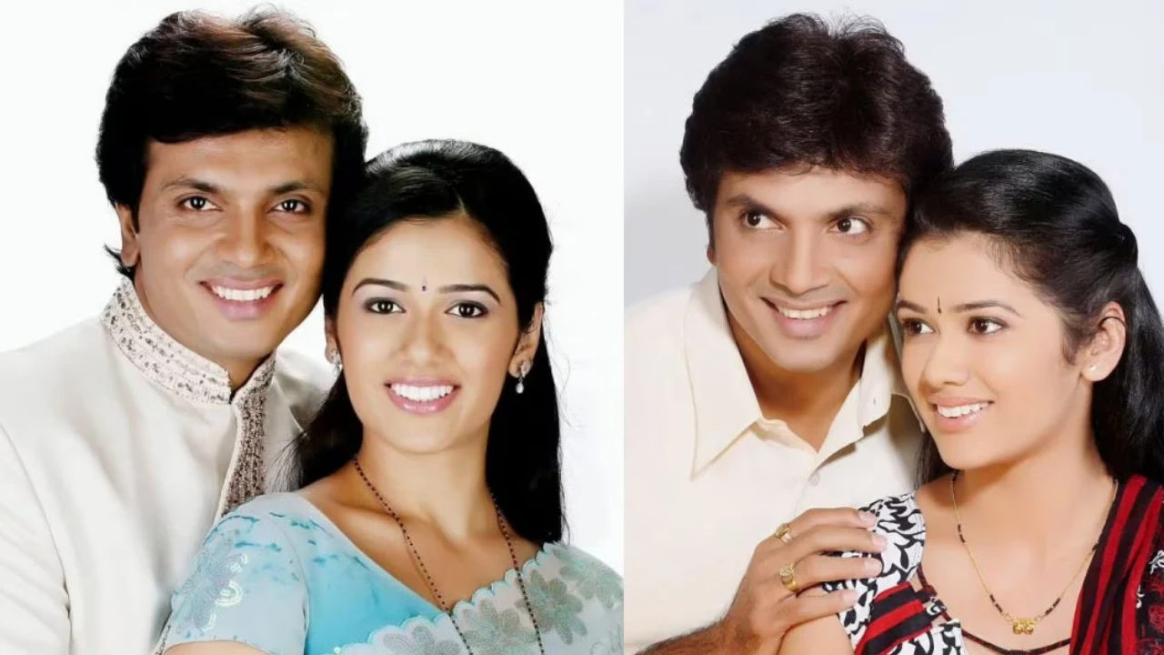 Actor Milind Gawali sharing throwback movie photo with actress Girija Oak
