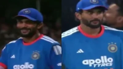 Nitish kumar reddy free hit catch celebration ind vs nz