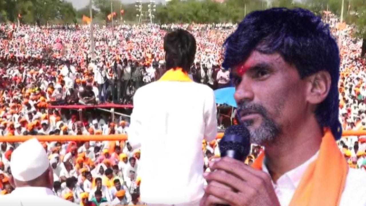 Manoj Jarange Patil addressing massive crowd at Narayangad Dasara Melava