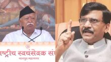 Sanjay Raut speaking to media about regime change and Mohan Bhagwat