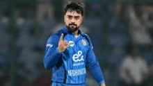 Rashid Khan becomes first bowler to take 200 wickets in men's T20I cricket.