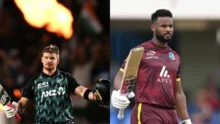 Glenn Phillips batting aggressively in T20I against India