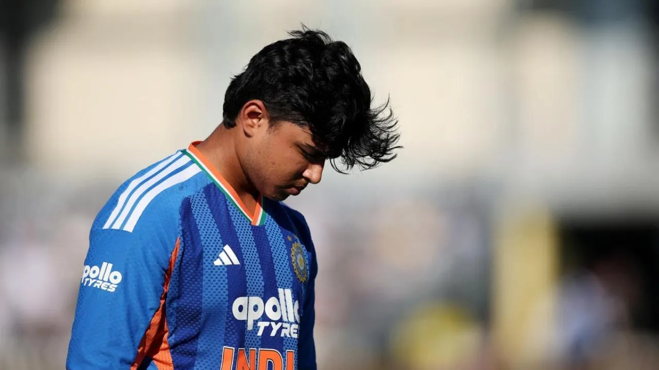 Vaibhav Sooryavanshi batting for India against New Zealand