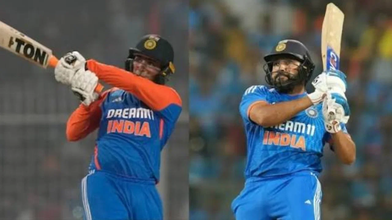 Abhishek Sharma batting aggressively in T20I match against New Zealand