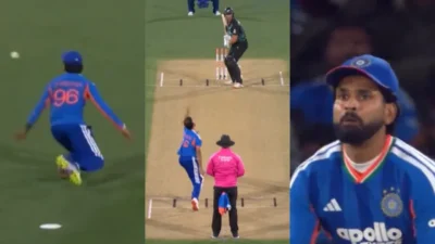 Shreyas iyer dropping a simple catch during a cricket match