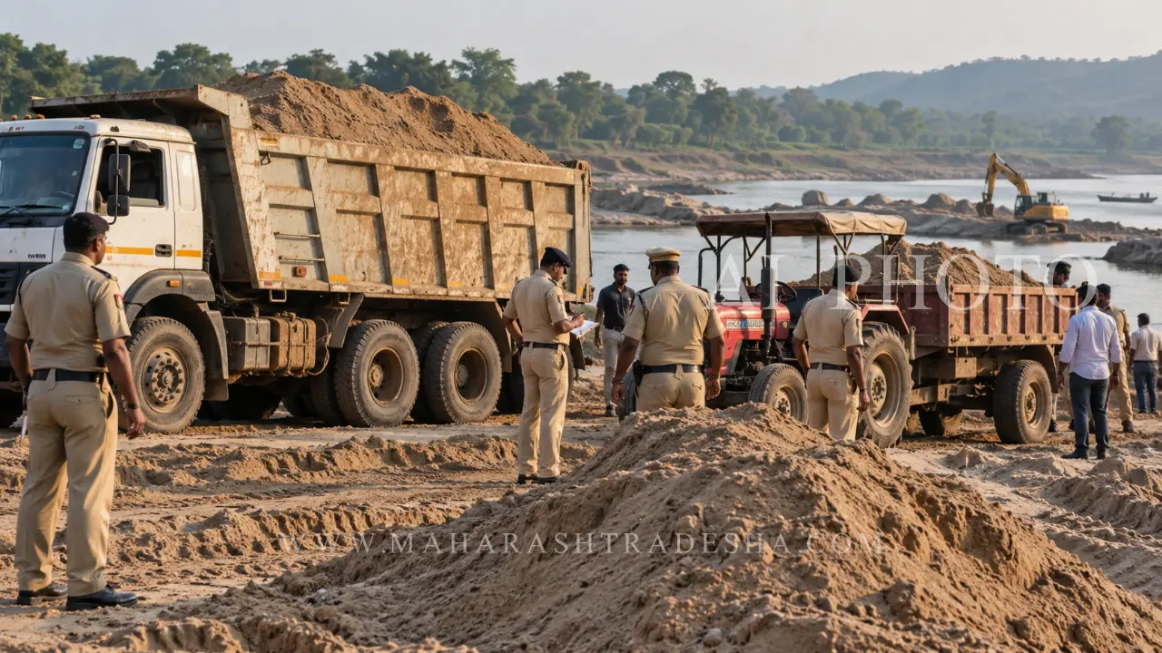 Nanded police crackdown on illegal sand mafia seized material worth 2 crore