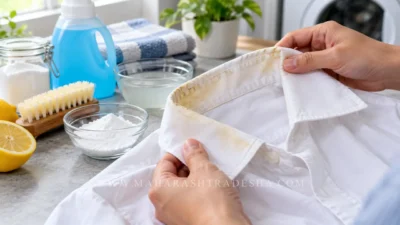 पांढऱ्या शर्टच्या कॉलरवरील पिवळे डाग कसे काढायचे? जाणून घ्या सोप्या ट्रिक्स White shirt collar stain removal tips and home remedies