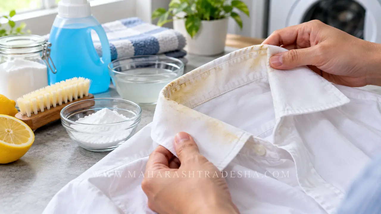 White shirt collar stain removal tips and home remedies